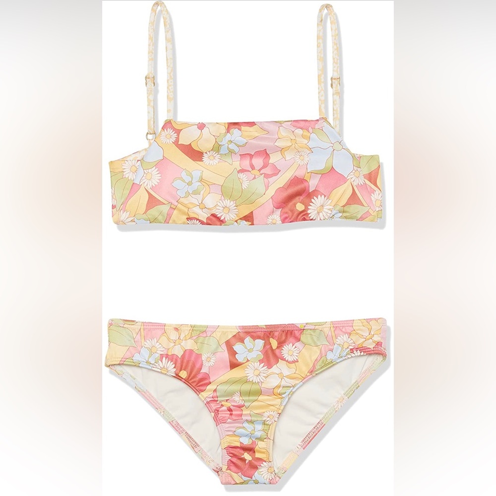 Billabong girls reversible bikini size 7 brand new floral hippie